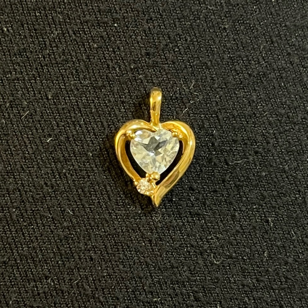 Aquamarine & diamond heart pendant